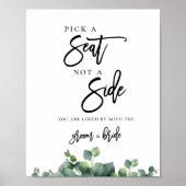 Eucalyptus Wedding Pick a Seat Not Side Poster (Voorkant)