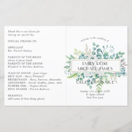 Eucalyptus Wedding Programme Greenery Leaves