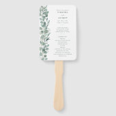 Eucalyptus Wedding Programme Handje Fan Handwaaier (Voorkant)