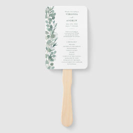 Eucalyptus Wedding Programme Handje Fan Handwaaier