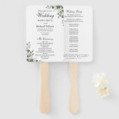 Eucalyptus Wedding Programme Handje Fan Handwaaier (Voorkant en achterkant)