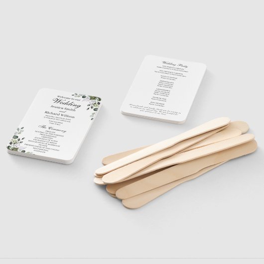 Eucalyptus Wedding Programme Handje Fan Handwaaier (Niet-gemonteerd)