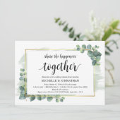 Eucalyptus Wedding Rehearsal Dinner Invitations Kaart (Staand voorkant)