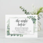 Eucalyptus Wedding Rehearsal Dinner Kaart (Staand voorkant)
