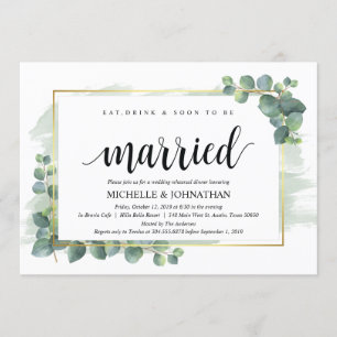 Eucalyptus Wedding Rehearsal Dinner Uitnodiging