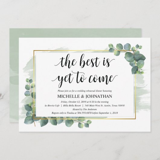 Eucalyptus Wedding Rehearsal Dinner Uitnodiging (Voorkant / Achterkant)