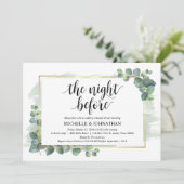 Eucalyptus Wedding Rehearsal Dinner Uitnodiging (Staand voorkant)