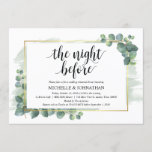 Eucalyptus Wedding Rehearsal Dinner Uitnodiging<br><div class="desc">Greenery Eucalyptus,  de nacht ervoor,  Wedding Rehearsal Dinner Invitation card. Een huwelijksrepetitie met de toekomstige Bride en de toekomstige Groom,  voor hun grote dag? Nodig de gasten uit met deze Rustic Wedding Rehearsal Dinner Invitation Card. Voeg uw repetitieve diner details toe in het overeenkomende zwarte lettertype/lettertype.

#TeeshaDerrick</div>