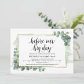 Eucalyptus Wedding Rehearsal Dinner Uitnodiging (Staand voorkant)