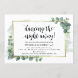 Eucalyptus Wedding Rehearsal Dinner Uitnodiging<br><div class="desc">Greenery Eucalyptus danst de nacht weg,  Wedding Rehearsal Dinner Invitation card. Een huwelijksrepetitie met de toekomstige Bride en de toekomstige Groom,  voor hun grote dag? Nodig de gasten uit met deze Rustic Wedding Rehearsal Dinner Invitation Card. Voeg uw repetitieve diner details toe in het overeenkomende zwarte lettertype/lettertype.

#TeeshaDerrick</div>