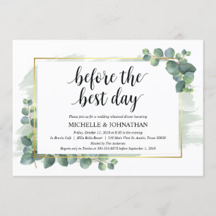 Eucalyptus Wedding Rehearsal Dinner Uitnodiging