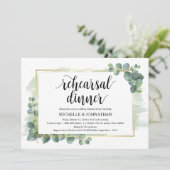 Eucalyptus Wedding Rehearsal Dinner Uitnodiging (Staand voorkant)