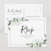 Eucalyptus Wedding RSVP Briefkaart (Voorkant / Achterkant)