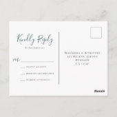 Eucalyptus Wedding RSVP Briefkaart (Achterkant)