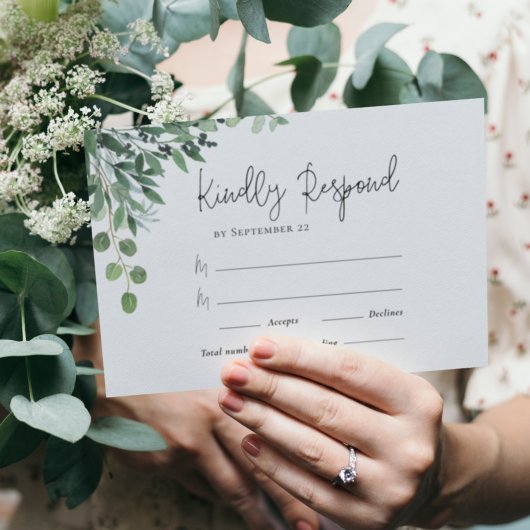 Eucalyptus Wedding RSVP Kaart