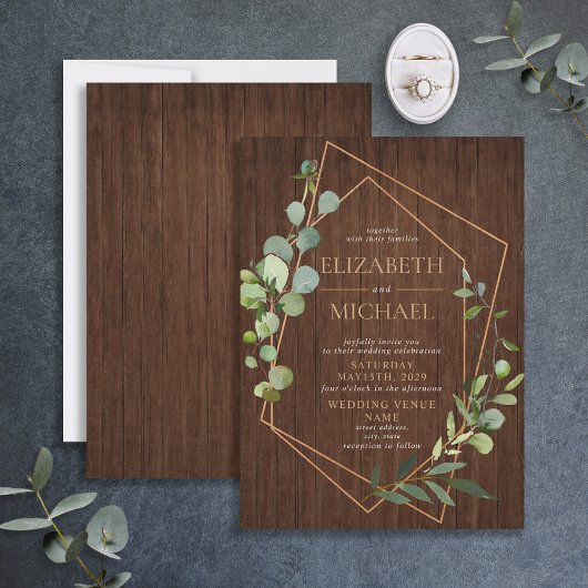 Eucalyptus Wedding Rustige koper Kaart