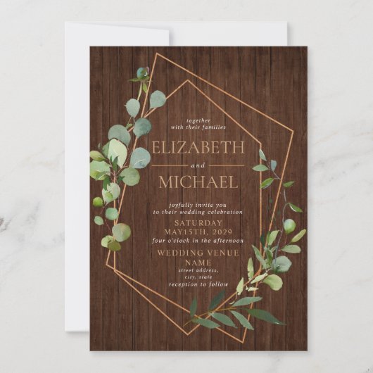 Eucalyptus Wedding Rustige koper Kaart (Voorkant)