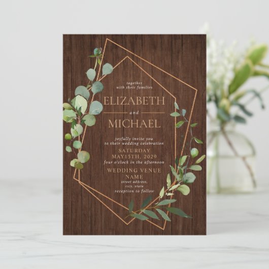 Eucalyptus Wedding Rustige koper Kaart (Staand voorkant)