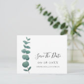 Eucalyptus Wedding Save the Date Briefkaart (Staand voorkant)