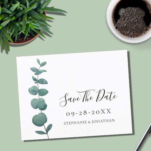 Eucalyptus Wedding Save the Date Briefkaart