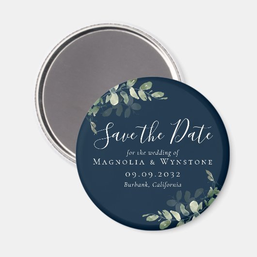 Eucalyptus Wedding Save the Date Magnet (Voorkant / Achterkant)