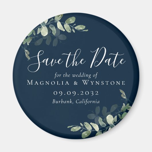 Eucalyptus Wedding Save the Date Magnet (Voorkant)