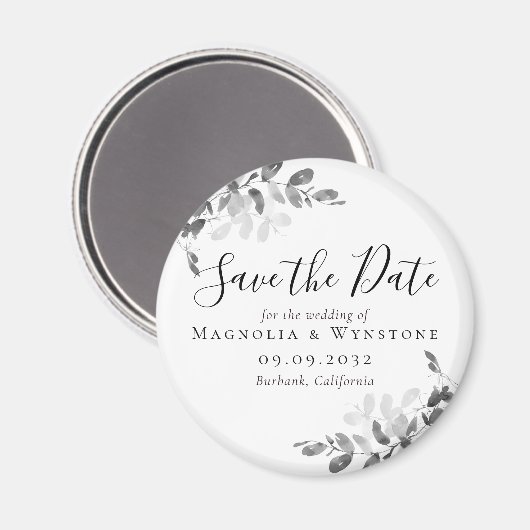 Eucalyptus Wedding Save the Date Magnet (Voorkant / Achterkant)