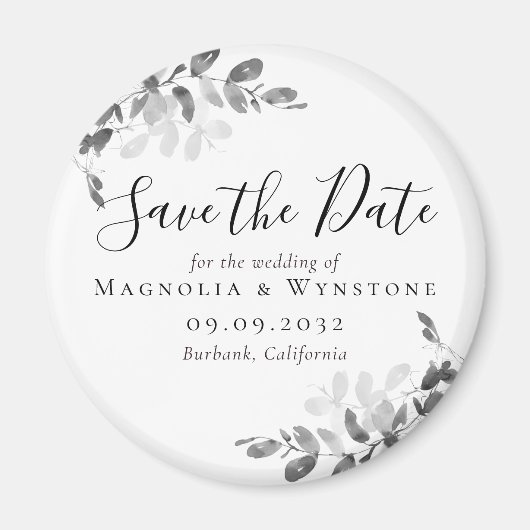 Eucalyptus Wedding Save the Date Magnet (Voorkant)