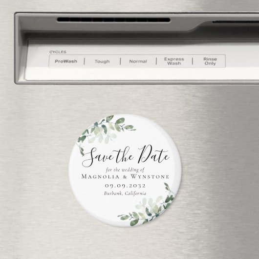 Eucalyptus Wedding Save the Date Magnet (Insitu (Vaatwasser))