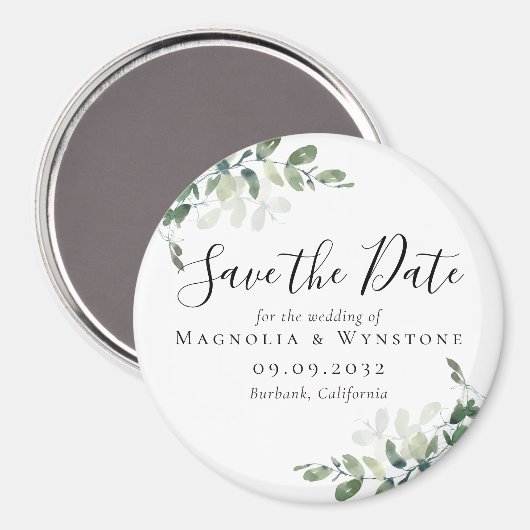 Eucalyptus Wedding Save the Date Magnet (Voorkant / Achterkant)