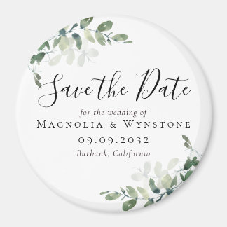 Eucalyptus Wedding Save the Date Magnet