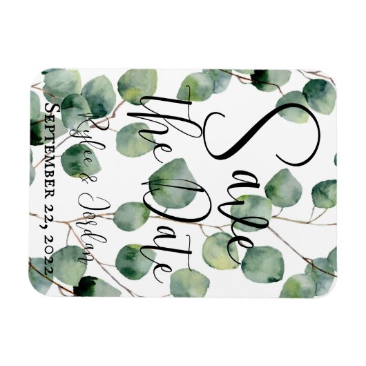 Eucalyptus Wedding Save the Date Magnet Magneet (Horizontaal)