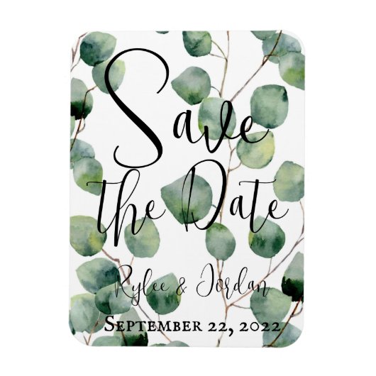 Eucalyptus Wedding Save the Date Magnet Magneet (Verticaal)