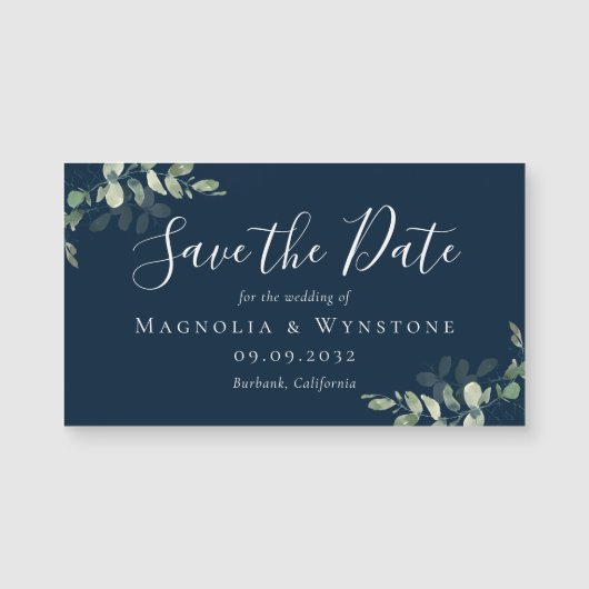 Eucalyptus Wedding Save the Date Magnetic Kaart (Voorkant)