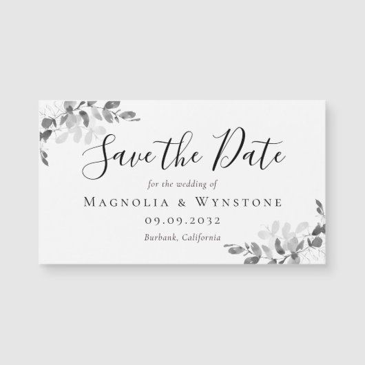 Eucalyptus Wedding Save the Date Magnetic Kaart (Voorkant)