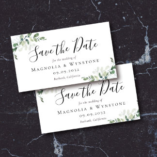 Eucalyptus Wedding Save the Date Magnetic Kaart