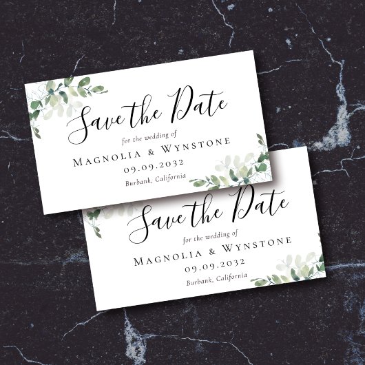 Eucalyptus Wedding Save the Date Magnetic Kaart
