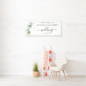 Eucalyptus Wedding Script Greenery Spandoek (Insitu)