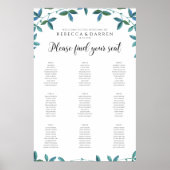Eucalyptus Wedding Seating Chart met 9 tafels Poster (Voorkant)