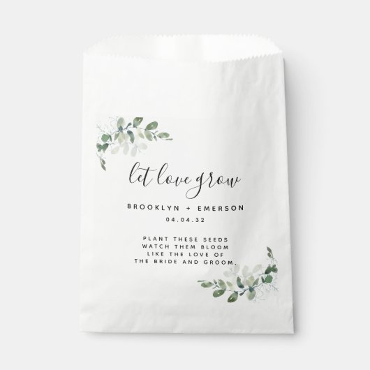 Eucalyptus Wedding Seed Packet Bedankzakje (Voorkant)