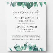 Eucalyptus Wedding Signature Drinks Sign, Cocktail Fotoplaat (Voorkant)