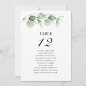 Eucalyptus Wedding Table Number 12 Zitplaatje Kaart (Voorkant)