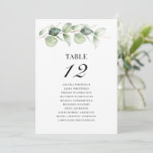 Eucalyptus Wedding Table Number 12 Zitplaatje Kaart (Staand voorkant)