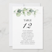 Eucalyptus Wedding Table Number 12 Zitplaatje Kaart (Achterkant)