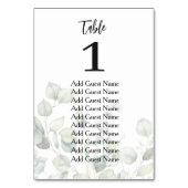 Eucalyptus Wedding Table Number (aantal zitplaatse Kaart (Achterkant)