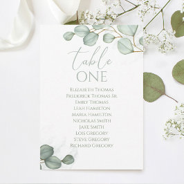Eucalyptus Wedding Table Number (aantal zitplaatse Kaart