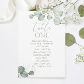 Eucalyptus Wedding Table Number (aantal zitplaatse Kaart