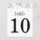 Eucalyptus Wedding Table Number (dubbelzijdig) Advieskaart (Achterkant)