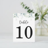 Eucalyptus Wedding Table Number (dubbelzijdig) Advieskaart (Staand voorkant)