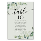 Eucalyptus Wedding Table Zetel Kaart (Achterkant)